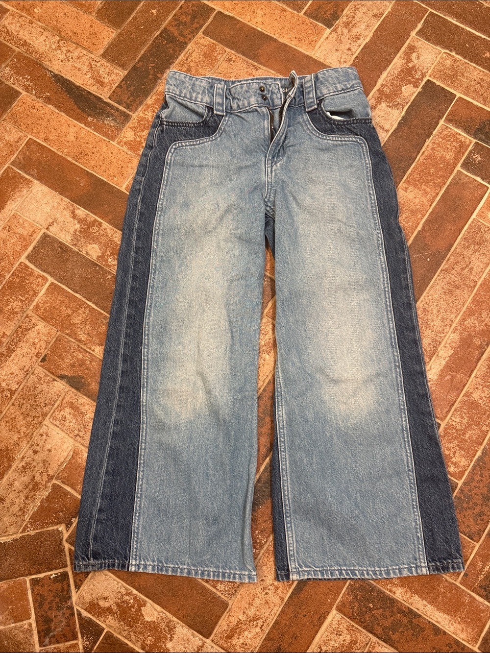 GAP Kids Two-Tone Denim Jeans — Light Blue